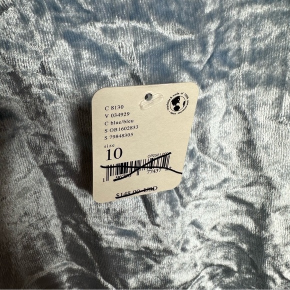 NWT FREE PEOPLE Velvet Mini Dress Light Blue Size 10 - Picture 11 of 16
